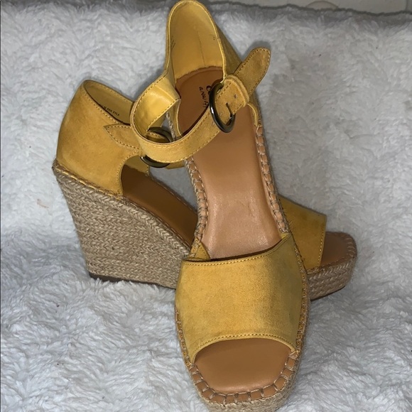 Yellow Wedge Sandals - Picture 1 of 7